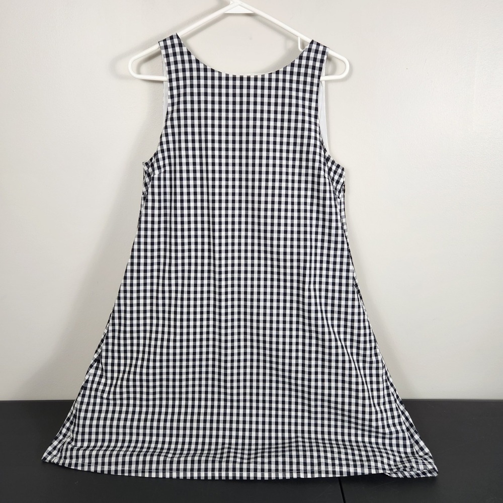Vineyard Vines Womens Gingham Cotton Shift Dress Black White Sleeveless Size 2